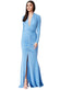 Long Sleeved Ruched Front Glitter Maxi Dress DR1545