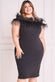 Off The Shoulder Feather Midi Dress DR3200P