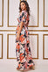 Floral Print Flutter Sleeve Maxi Dress DR3659