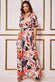 Floral Print Flutter Sleeve Maxi Dress DR3659