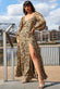 Leaf Print Shirred Back Maxi Dress DR3768B