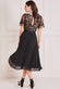 Sequin Embroidered Bodice Pleated Midi Dress DR3802