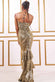 Bandeau Foil Pleated Maxi With Tiered Hem Dress DR3861