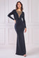 Disco Cowl Back Maxi With Fishnet Insert Maxi Dress DR4068