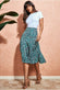 Printed Pleated Midi Skirt GS807