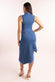 Denim Frayed Asymmetric Sleeveless Midaxi Shirt Dress DR4130