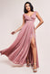 Wrap Bodice Sleeveless Lurex Maxi Dress With Split DR1886