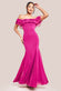 Frilled Off The Shoulder Pleated Chiffon Maxi Dress DR4273