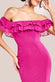 Frilled Off The Shoulder Pleated Chiffon Maxi Dress DR4273