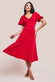 Flare Sleeve Frill Edge Midi Dress DR4313