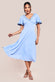 Flare Sleeve Frill Edge Midi Dress DR4313