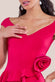 Scuba Crepe Rose Frill Maxi Dress DR4281