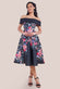 Scuba Foam Floral Bardot Midi Dress DR4302