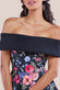 Scuba Foam Floral Bardot Midi Dress DR4302