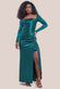 Slinky Satin One Shoulder Split Maxi Dress DR4388