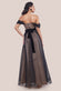 Dobby Mesh Off The Shoulder Princess Maxi Dress DR4308