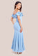 Frilled Off The Shoulder Pleated Chiffon Maxi Dress DR4273