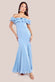 Frilled Off The Shoulder Pleated Chiffon Maxi Dress DR4273