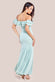 Frilled Off The Shoulder Pleated Chiffon Maxi Dress DR4273