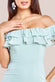 Frilled Off The Shoulder Pleated Chiffon Maxi Dress DR4273