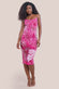 Abstract Bandeau Bodycon Midi Dress DR3545