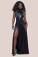 Halter Neck Front Split Satin Maxi Dress DR4398