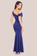 Cowl Neck One Shoulder Scuba & Chiffon Maxi Dress DR4137QZ