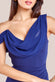 Cowl Neck One Shoulder Scuba & Chiffon Maxi Dress DR4137QZ