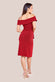 Lurex Bardot Midi With Waterfall Ruffle Dress DR4030