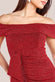 Lurex Bardot Midi With Waterfall Ruffle Dress DR4030