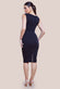 Scuba Crepe Asymmetric Neck Midi Dress DR4284