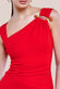 Scuba Crepe Asymmetric Neck Midi Dress DR4284