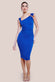 Scuba Crepe Asymmetric Neck Midi Dress DR4284