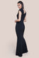 One Shoulder Scuba Crepe Evening Maxi Dress DR3231