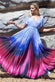 Wavy Ombre A-Line Chiffon Maxi Dress DR4207