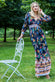 Chiffon Wrap Border Floral Print Maxi Dress DR4394