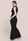 One Shoulder Satin Bow Scuba Crepe Maxi Dress DR4183QZ