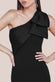 One Shoulder Satin Bow Scuba Crepe Maxi Dress DR4183QZ