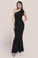 One Shoulder Satin Bow Scuba Crepe Maxi Dress DR4183QZ