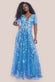 Flared Sleeve Embroidered Maxi Dress DR3279A