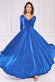 Plunge Neck Flared Skirt Maxi Dress DR2608