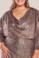 Off Shoulder Sequin Dolman Sleeve Midi Dress DR3321P