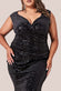 Patterned Sequin Velvet Wrap Bodice Maxi Dress DR3623P