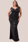 Patterned Sequin Velvet Wrap Bodice Maxi Dress DR3623P