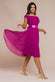 Cowl Neck Pleated A-Line Chiffon Midi Dress DR4501