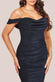 Lurex Cowl Neck Off The Shoulder Midi Dress DR3752