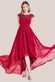 Embellished Crochet Laced Yoke Pleated Bodice Hi-Low Maxi Dress DR3820