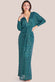 Dual Tone Patterned Sequin Plunge Neck Maxi Dress DR3833