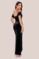 Draped Shoulder Velvet Corset Maxi Dress DR4044