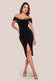 Draped Shoulder Velvet Corset Midi Dress DR4066